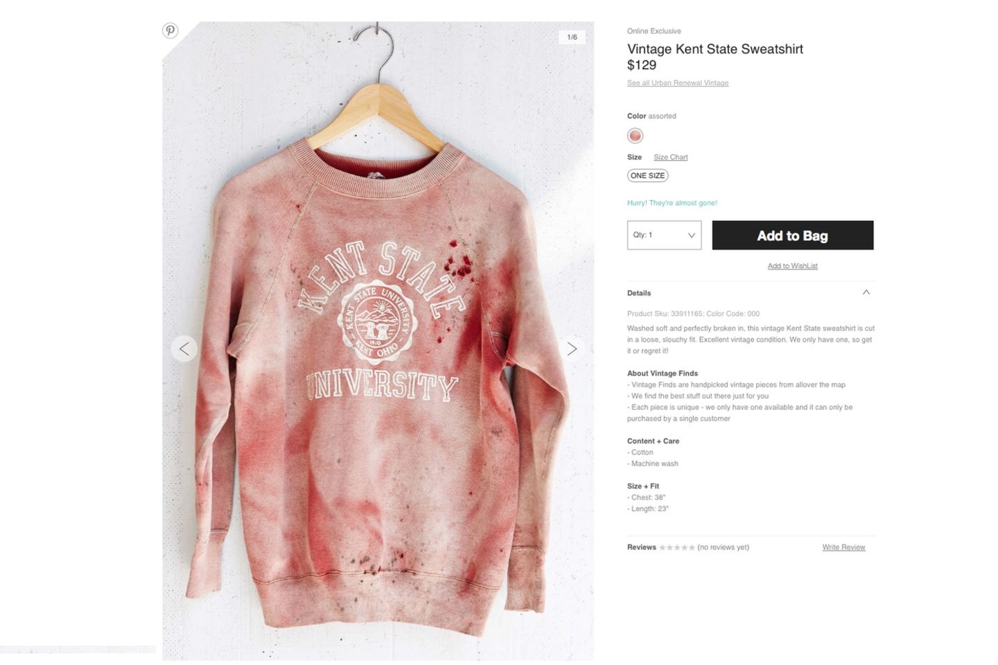 Geschmacklos! Urban Outfitters verkauft Massaker-Sweatshirt