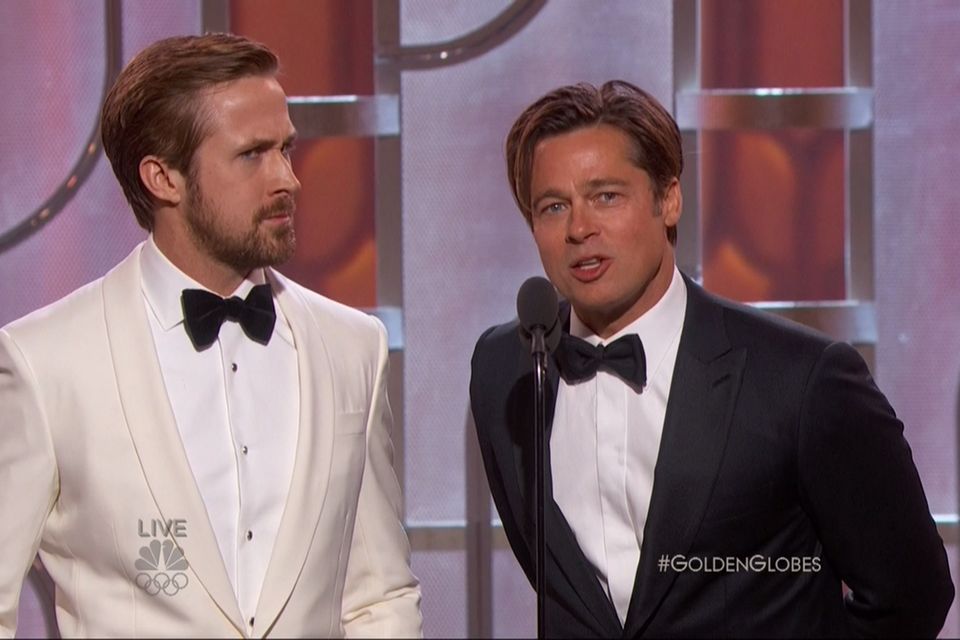 The 73rd Annual Golden Globe Awards on NBCFeaturing: Brad Pitt, Ryan GoslingWhere: United StatesWhen: 10 Jan 2016Credit: Supplied by WENN.com**WENN does not claim any ownership including but not limited to Copyright, License in attached material. Fee