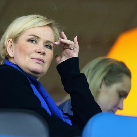 PADERBORN, GERMANY - FEBRUARY 26:  Claudia Effenberg looks on prior to the 2. Bundesliga match between SC Paderborn and RB Leipzig at Benteler Arena on February 26, 2016 in Paderborn, Germany.  (Photo by Christof Koepsel/Bongarts/Getty Images)