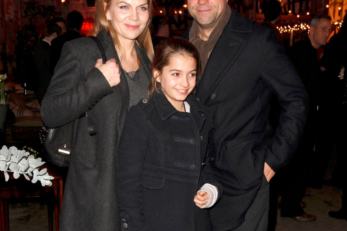 Anna Loos und Jan Josef Liefers mit Tochter Lilly bei der Aftershowparty zum Kinofilm 'Honig im Kopf' im Dezember 2014