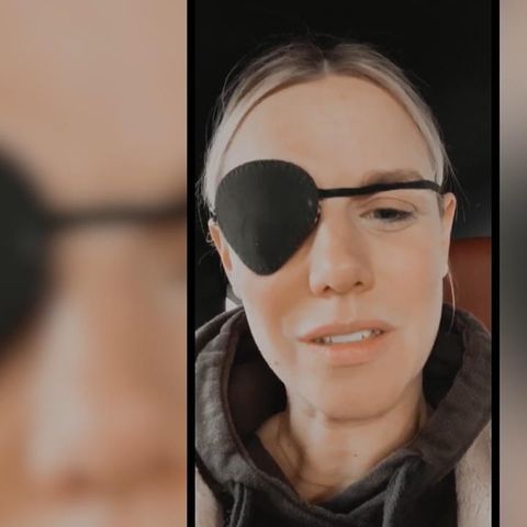 Ballon platzte in ihrem Gesicht: Nach fiesem Luftballon-Unfall: Sandra Kuhn muss jetzt eine Augenklappe tragen