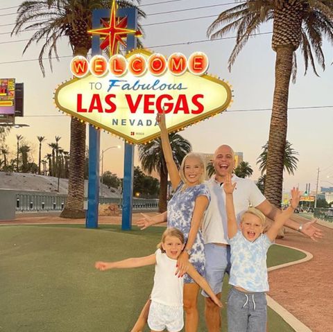 Oksana Kolenitchenko mit ihrer Familie in Las Vegas.