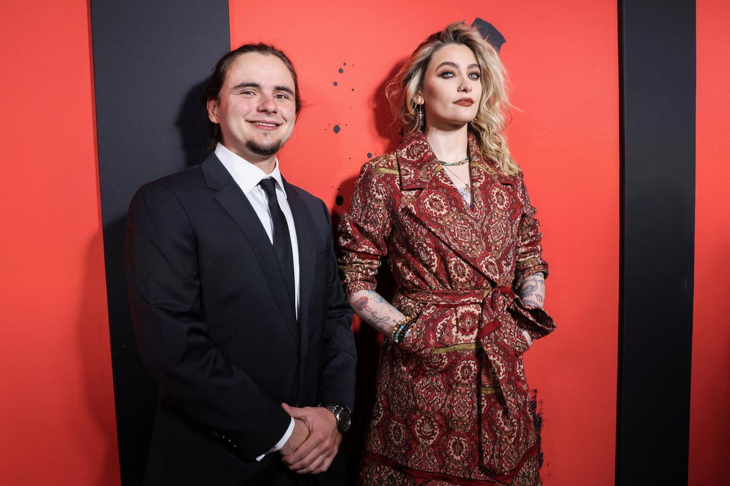 Prince Jackson and Paris Jackson stand for a portrait at the red carpet during the premiere of MJ The Musical, in New York City…