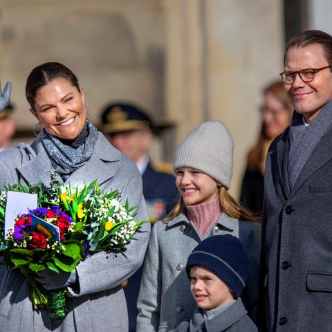 12-03-2022 Sweden Princess Victoria and Prince Daniel and Princess Estelle and Prince Oscar during the celebrations for the crownprincess her nameday at the innercourt of the Royal Palace in Stockholm.  PUBLICATIONxINxGERxSUIxAUTxONLY Copyright: xPP
