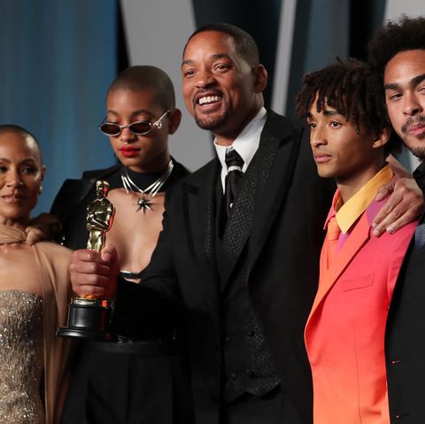 Will Smith mit seiner Frau und seinen drei Kindern bei der "Vanity Fair"-Party nach der Oscar-Verleihung.