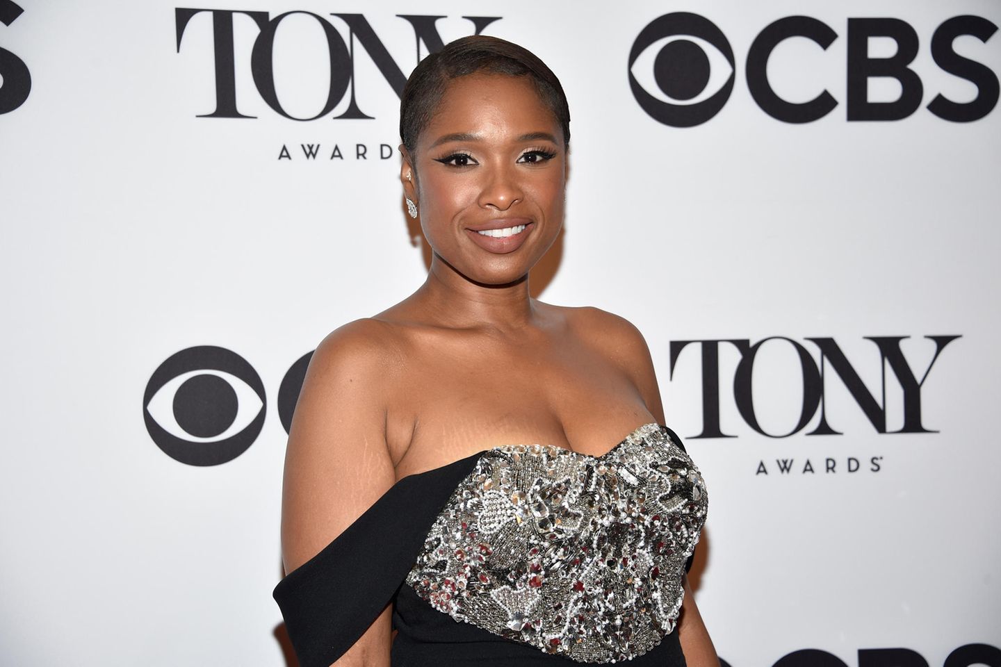 Jennifer Hudson, co-producer of "A Strange Loop," winner of the award for best new musical, poses in the press room at the 75th…