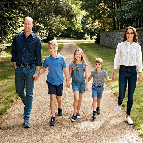Prinz William, Prinz Georg, Prinzessin Charlotte, Prinz Louis und Prinzessin Kate