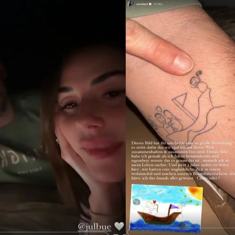 Sarah Engels erklärt das Liebes-Tattoo ihres Mannes Julian.