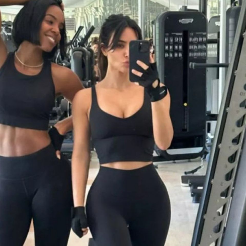 Kim Kardashian: Gemeinsames Workout mit Freundin Kelly Rowland
