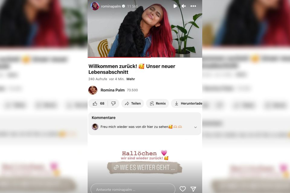 Mit einem YouTube-Video meldet sich Romina Palm aus ihrer Auszeit zurück. Und verrät: Sie ist nicht alleine!