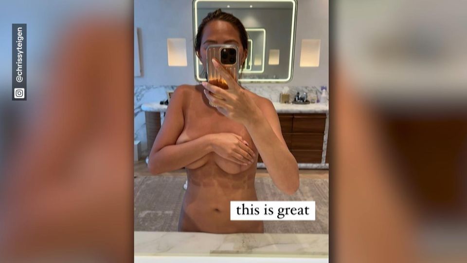 Model oben ohne auf Instagram