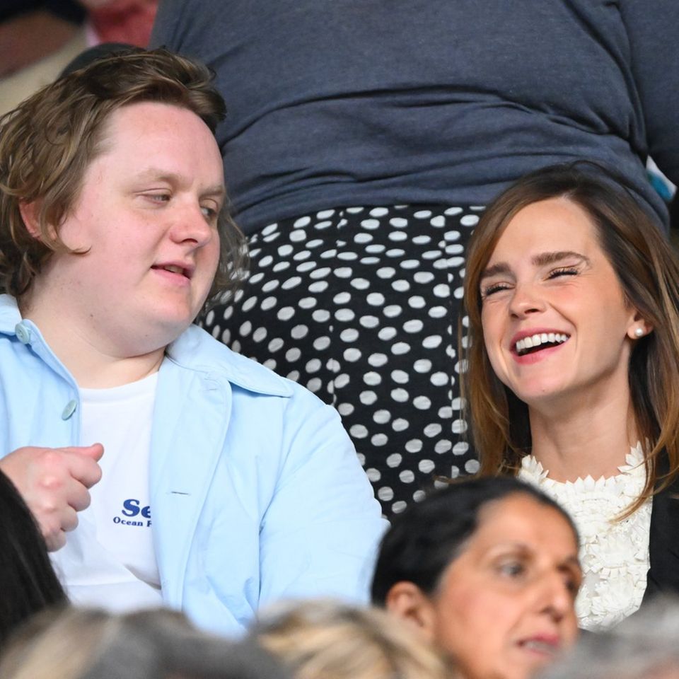 Lewis Capaldi und Emma Watson beim Finale der Frauen in Wimbledon.