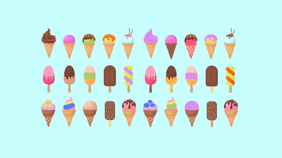 Suchbild: Welches Eis ist doppelt?