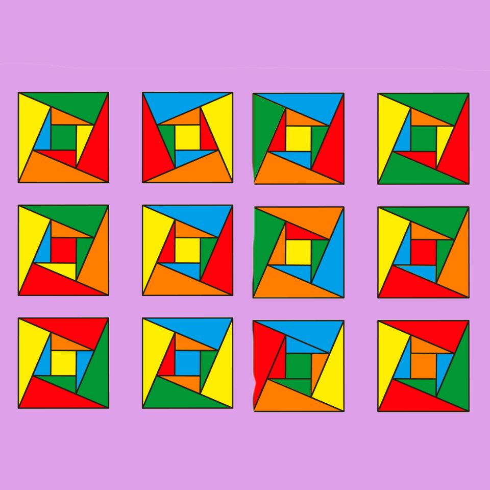 Suchbild-Challenge: Welches Quadrat ist hier doppelt?
