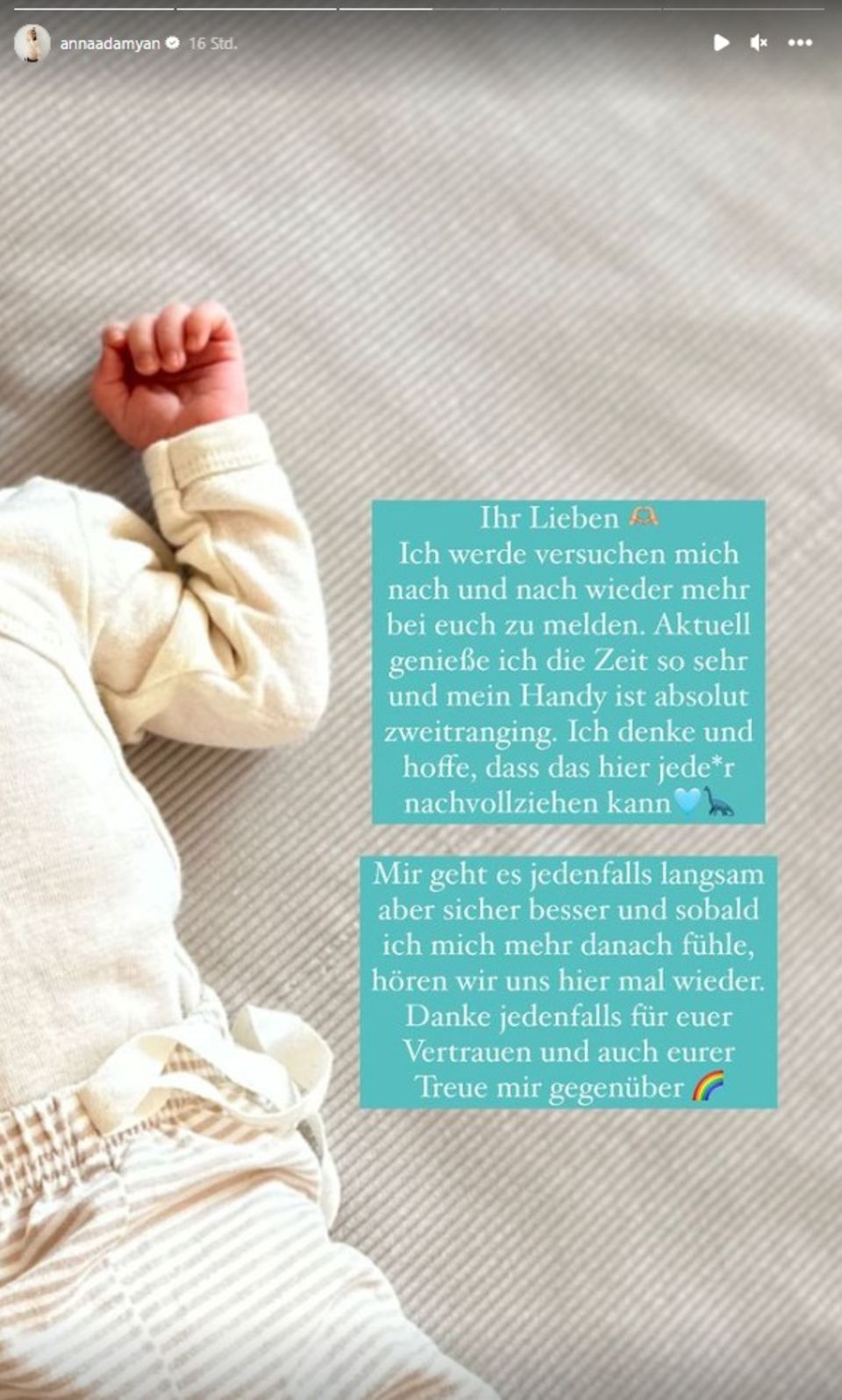 Anna Adamyan Lebenszeichen aus dem Wochenbett! So geht es ihr jetzt