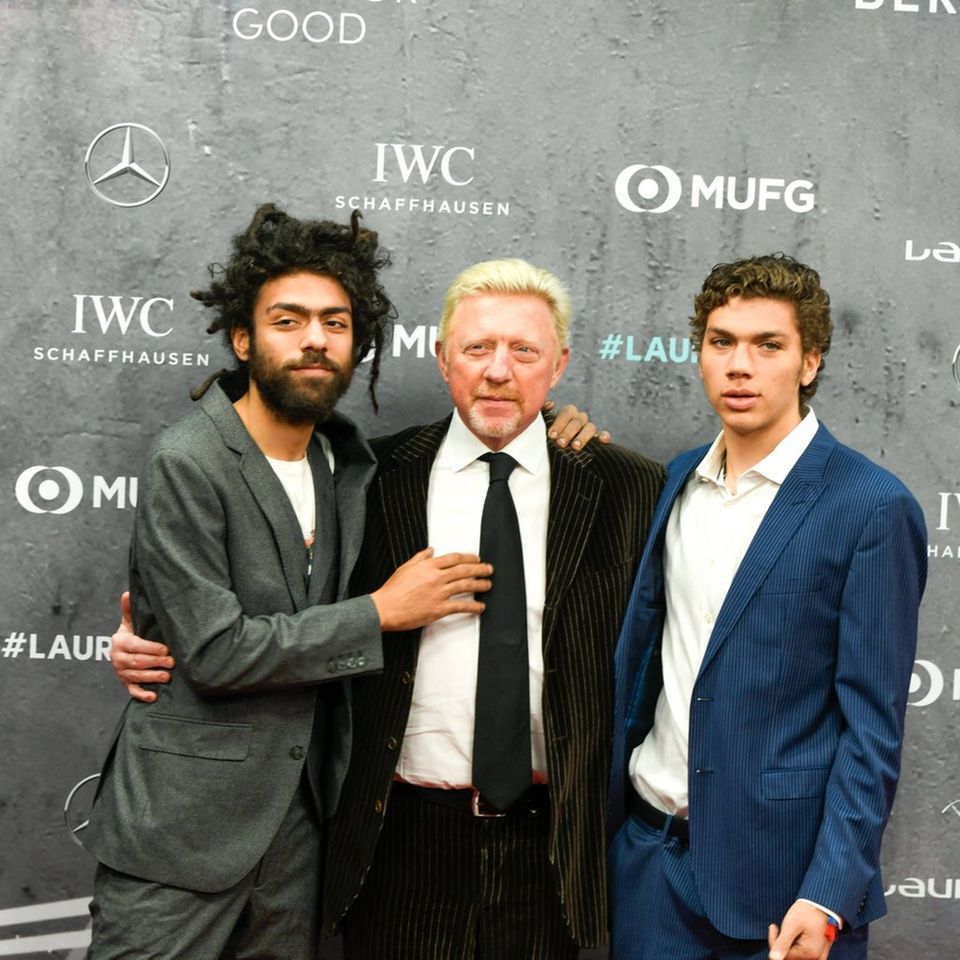 Boris Becker mit seinen Söhnen Noah und Elias (r.) bei einer Veranstaltung in Berlin.