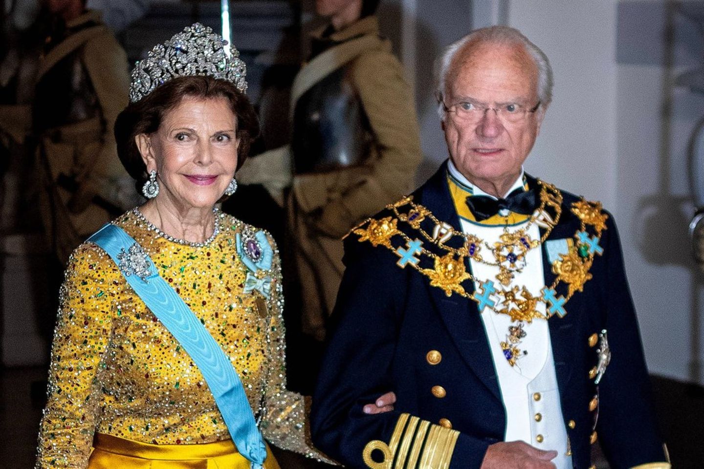 Carl XVI. Gustaf und Silvia von Schweden bei einem Auftritt im Rahmen des Thronjubiläums.