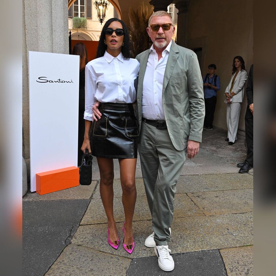 Lilian de Carvalho Monteiro und Boris Becker in Mailand auf der Fashion Week.