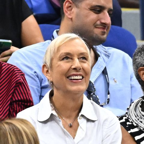 Martina Navratilova Anfang September 2023 beim Damen-Finale der US Open in New York City.