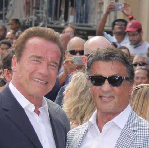 Früher Feinde, jetzt Freunde: Arnold Schwarzenegger (l.) und Sylvester Stallone.