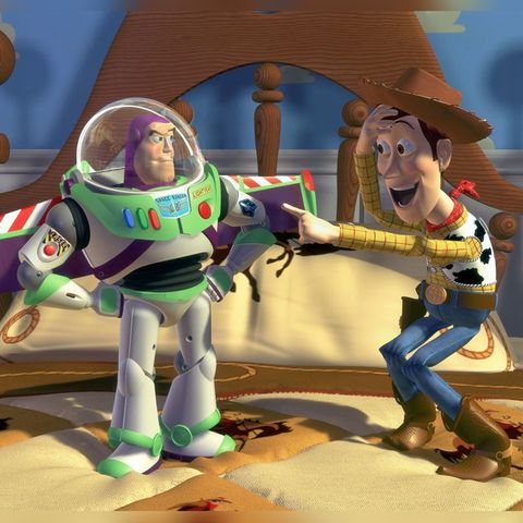 Die beiden Hauptfiguren Captain Buzz Lightyear und Sheriff Woody in "Toy Story".