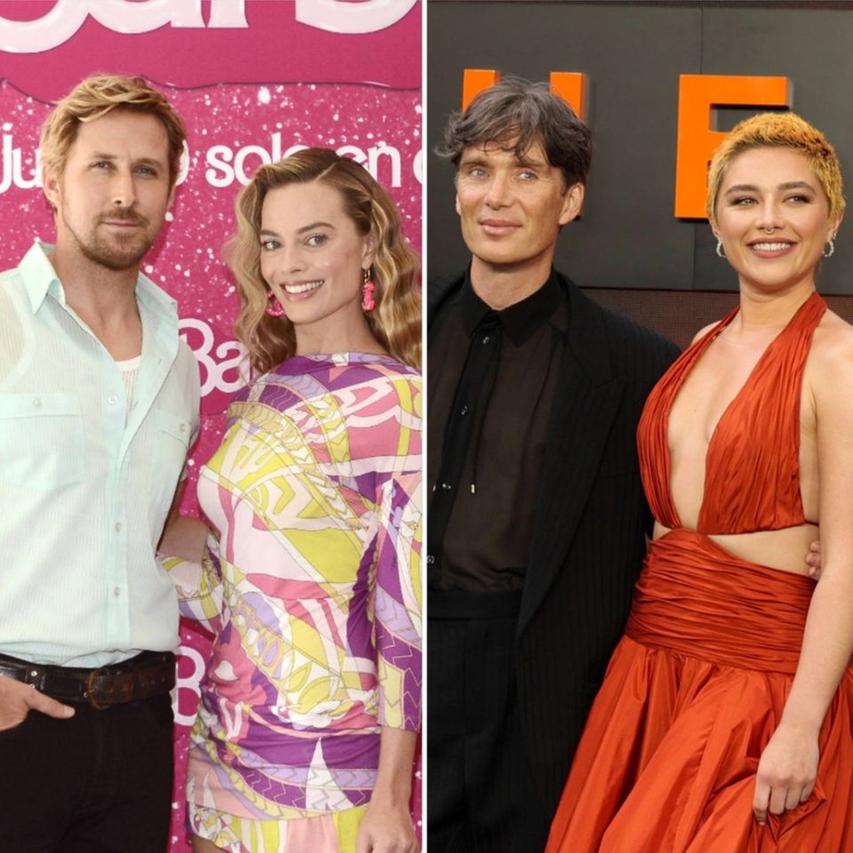 Die "Barbenheimer"-Stars: Ryan Gosling, Margot Robbie, Cillian Murphy und Florence Pugh (v.l.n.r.).