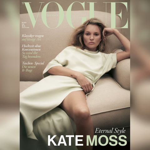 Für das Cover-Shooting und die dazu gehörige "Vogue"-Fotostrecke wurde Kate Moss von ihrem Partner Nikolai von Bismarck abgeli