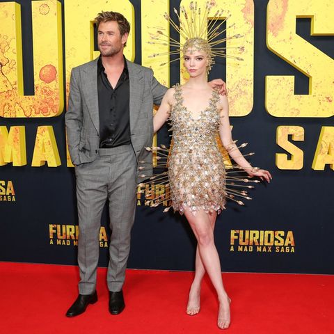 Anya Taylor-Joy an der Seite ihres Co-Stars Chris Hemsworth bei der "Furiosa: A Mad Max Saga"-Premiere in Sydney.