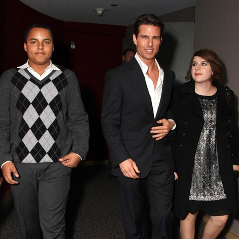 Tom Cruise mit seinen Kindern Connor und Bella Cruise im Jahr 2008